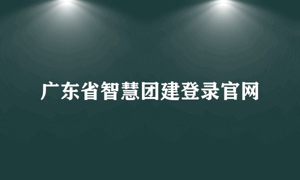 广东省智慧团建登录官网