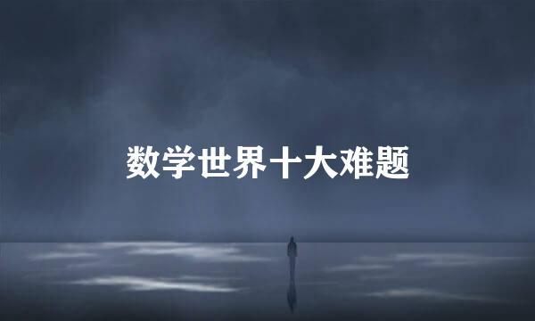 数学世界十大难题