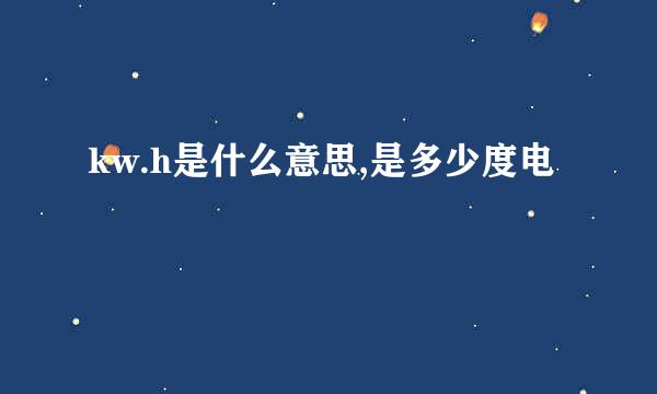 kw.h是什么意思,是多少度电