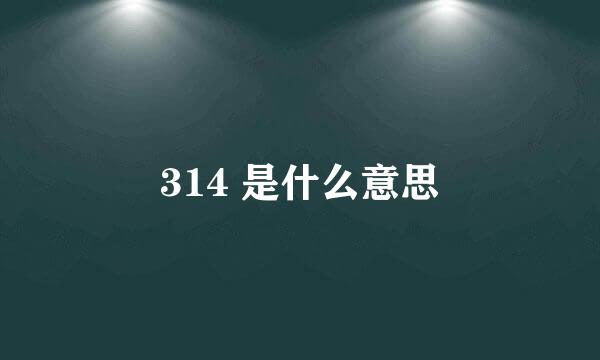 314 是什么意思