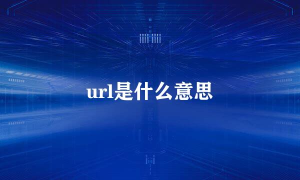 url是什么意思