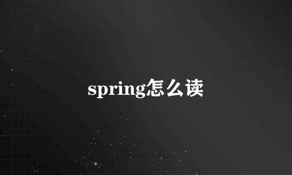 spring怎么读