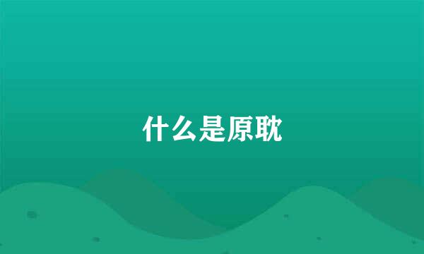 什么是原耽