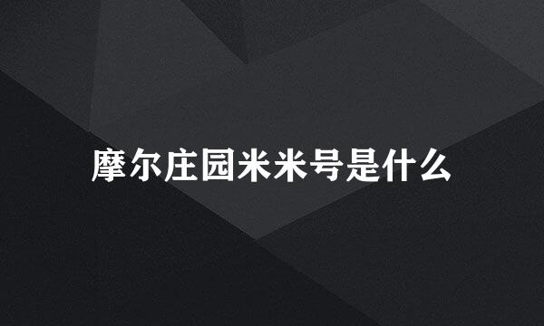 摩尔庄园米米号是什么