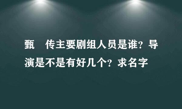 甄嬛传主要剧组人员是谁？导演是不是有好几个？求名字