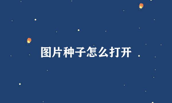 图片种子怎么打开