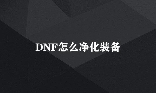 DNF怎么净化装备