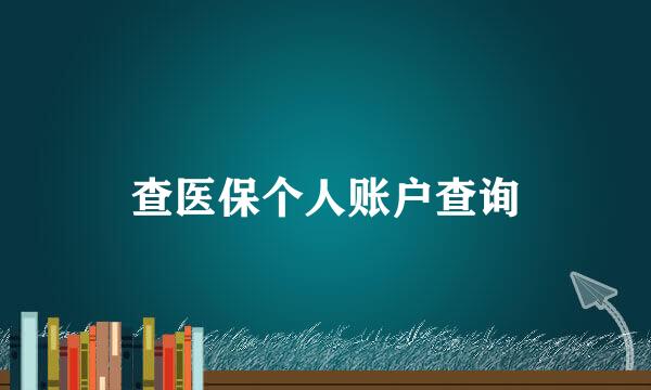 查医保个人账户查询