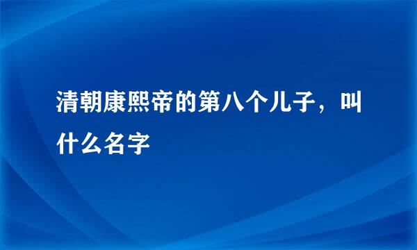 清朝康熙帝的第八个儿子，叫什么名字