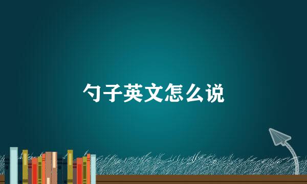 勺子英文怎么说