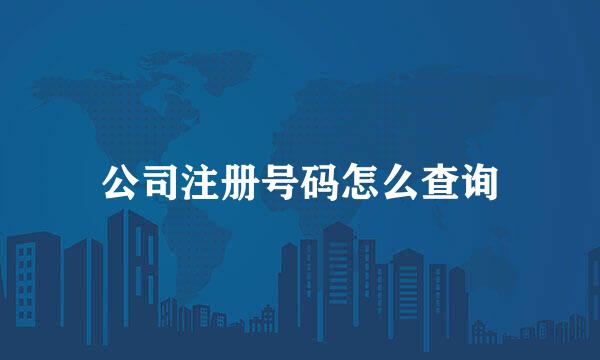 公司注册号码怎么查询