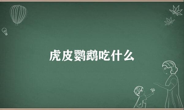 虎皮鹦鹉吃什么