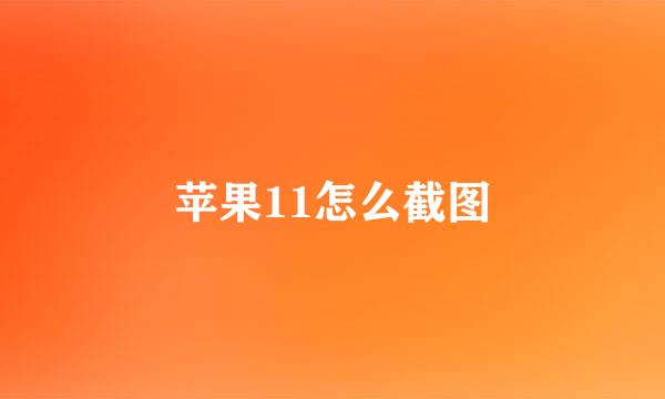 苹果11怎么截图