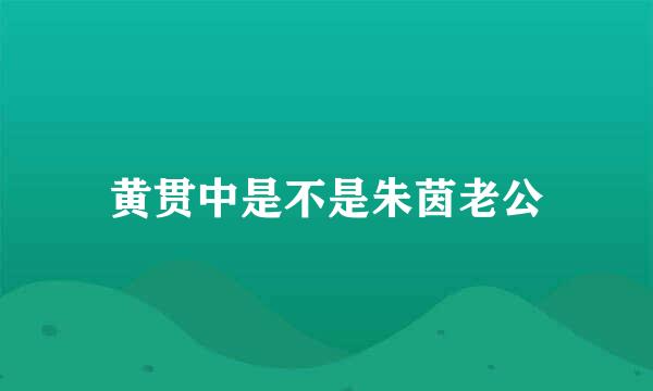 黄贯中是不是朱茵老公