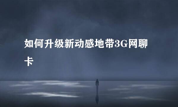 如何升级新动感地带3G网聊卡