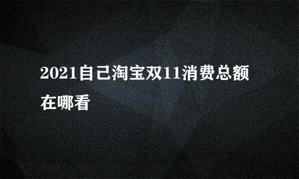 2021自己淘宝双11消费总额在哪看