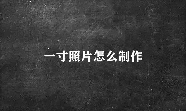 一寸照片怎么制作