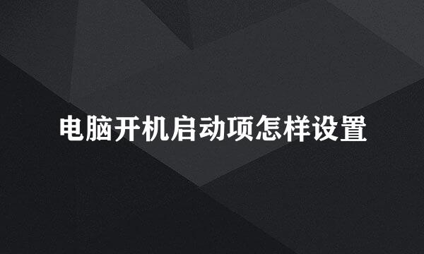 电脑开机启动项怎样设置