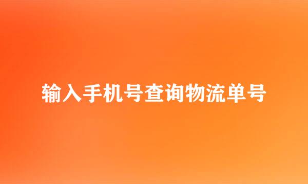 输入手机号查询物流单号