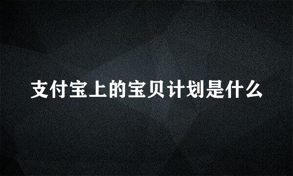 支付宝上的宝贝计划是什么