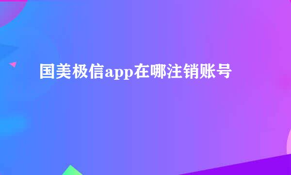 国美极信app在哪注销账号