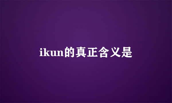 ikun的真正含义是