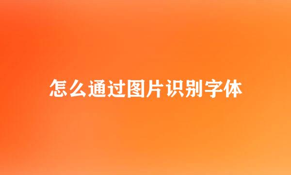 怎么通过图片识别字体