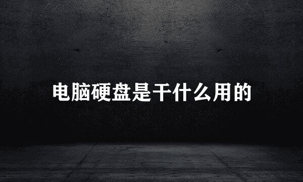 电脑硬盘是干什么用的