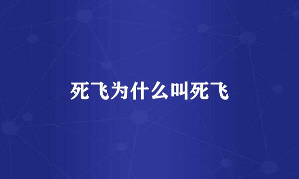 死飞为什么叫死飞