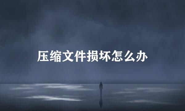 压缩文件损坏怎么办