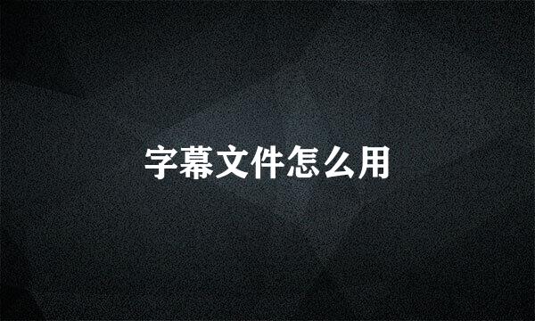字幕文件怎么用