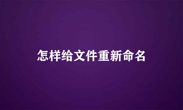 怎样给文件重新命名