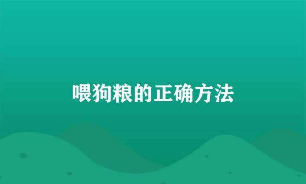 喂狗粮的正确方法