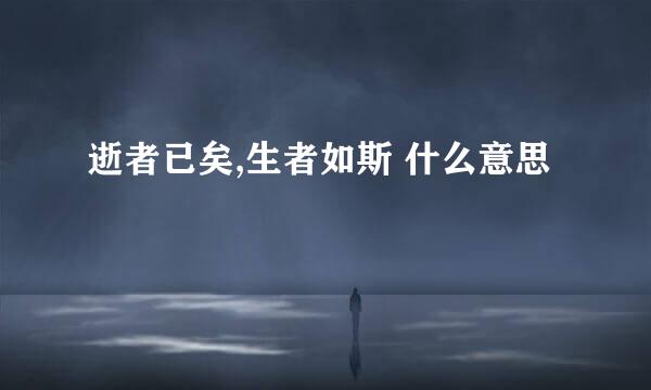 逝者已矣,生者如斯 什么意思
