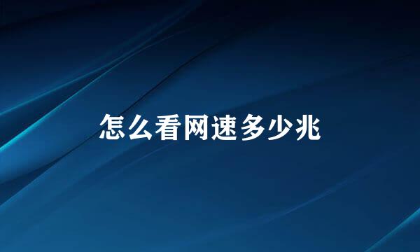 怎么看网速多少兆