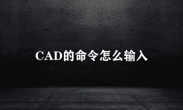 CAD的命令怎么输入