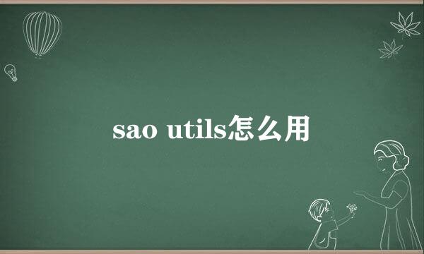 sao utils怎么用
