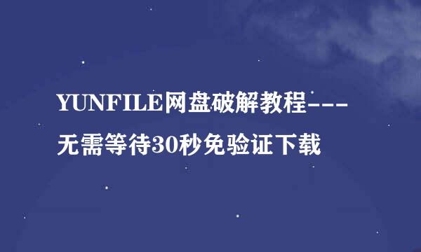 YUNFILE网盘破解教程---无需等待30秒免验证下载