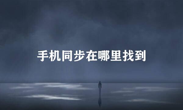 手机同步在哪里找到