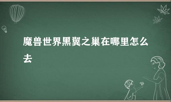 魔兽世界黑翼之巢在哪里怎么去