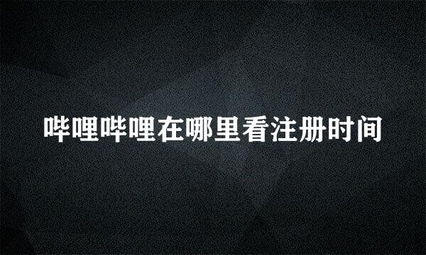 哔哩哔哩在哪里看注册时间