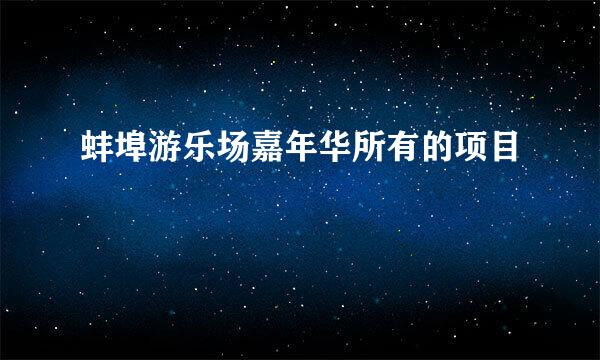 蚌埠游乐场嘉年华所有的项目