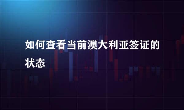 如何查看当前澳大利亚签证的状态