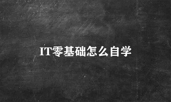 IT零基础怎么自学