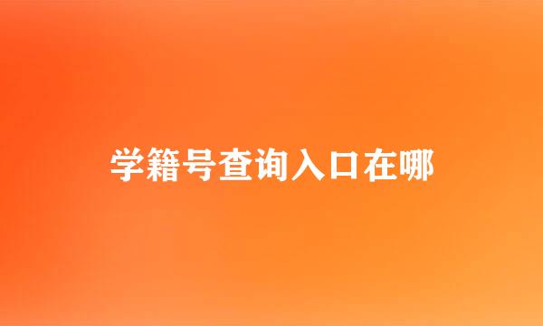学籍号查询入口在哪
