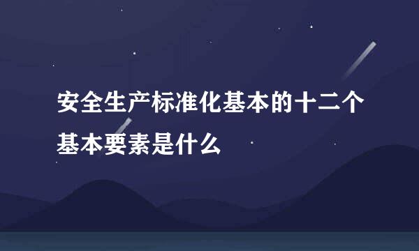 安全生产标准化基本的十二个基本要素是什么