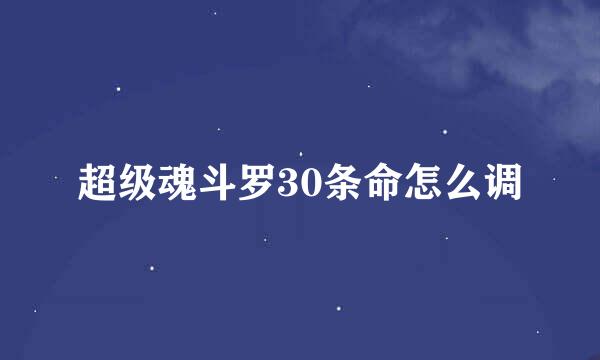 超级魂斗罗30条命怎么调