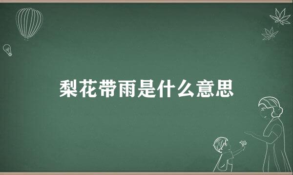 梨花带雨是什么意思