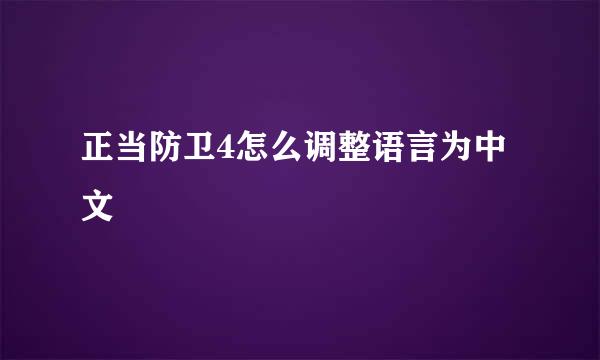 正当防卫4怎么调整语言为中文