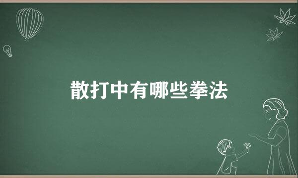 散打中有哪些拳法